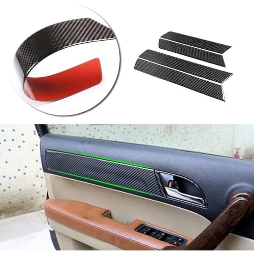 4pcs Car Carbon Fiber Interior Door Window Panel Strip Cover Sticker Trim For Honda CRV 2007 2008 2009 2010 2011