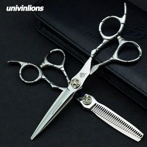 5.5/6.0" univinlions hair cutting shears cheap hair cutting scissors diy haircuts hair sissors razor hairdressing scissors sale