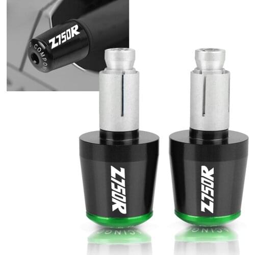 7/8" CNC Motorcycle Accessories Handlebars Bar Ends Grips Slider For Kawasaki Z750R Z 750R 2011 2012 With z750r LOGO