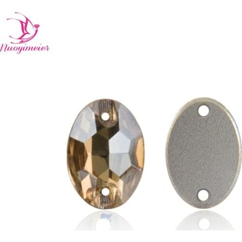 A3210 Oval Crystal Golden Shadow Sew On Rhinestones 2 Holes Crystals DIY Garment Jewelry Beads Stones 3D DIY for clothes