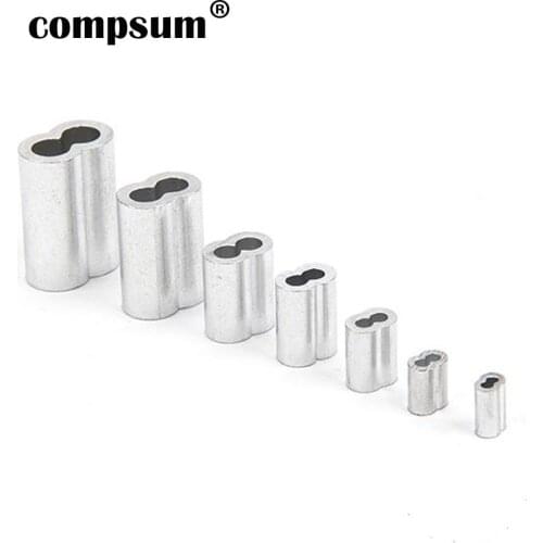 Aluminum Sleeve Wire Crimp Sleeve Wire Ferrules Cord Lock Aluminum Cable Stopper Crimp Rope Hardware