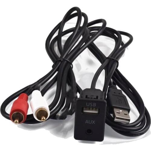 Car 2 RCA AUX USB Male Dash 2RCA Adapter for Toyota for honda for bmw 3 5