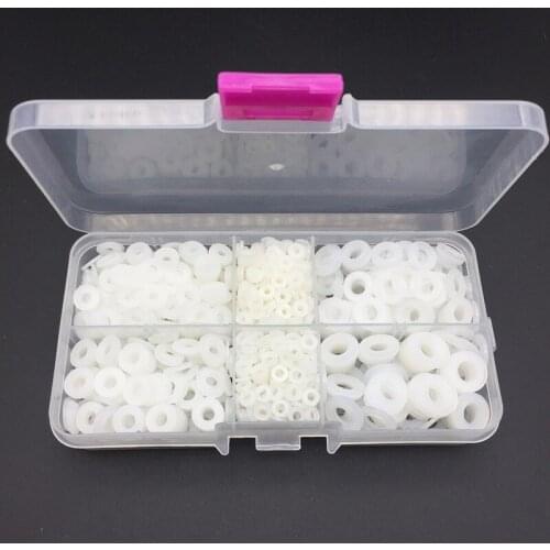 1520Pcs DIN125 M2 M2.5 M3 M4 M5 M6 White Plastic Nylon Washer Plated Flat Spacer Seals Washer Gasket Ring NL03