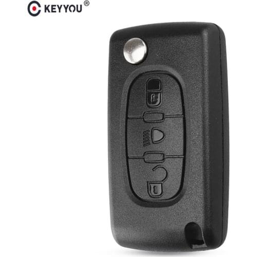 KEYYOU Key Case For Citroen C2 C3 C4 C5 C6 C8 XSARA 3 Buttons Flip Folding Remote Fob Car Key Shell Cover VA2/HU83 Blade