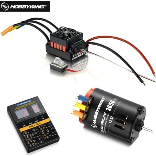 Hobbywing QUICRUN 3650 2-3S Race Brushless Motor + QuicRun WP 10BL60 60A Sensorless ESC+LED Program Card For 1/10 Rc Car