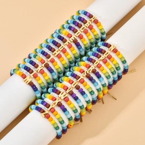 Name Making Handmade Alphabet Bead Letter Bracelet for Women Friendship Rope Chain Charm Bracelet Wedding Jewelry Pulseras Mujer
