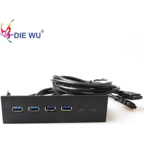 4 USB3.0 hub computer front panel 20 Pin Connector Adapter Bracket cable for PC Motherboard cable lenth 60cm
