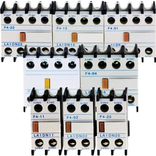 1PCS AC Contactor CJX2 LA1-DN22 LA1-DN11 Auxiliary Contact Block Switch F4-22 F4-13 F4-31 F4-40 F4-04 F4-11 F4-02 F4-20 4 Poles