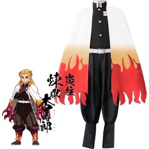 Anime Demon Slayer: Kimetsu no Yaiba Cosplay Rengoku Kyoujurou Costume Men Costume Kimetsu no Yaiba Cosplay