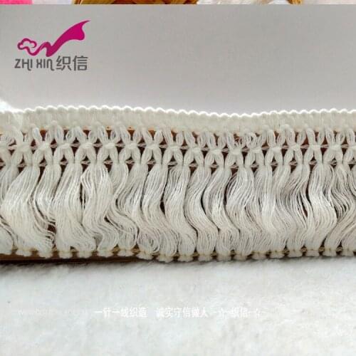 50metres 6cm White Tassel Broom Lace Trim Cotton Fabric Ribbon Fringe Drop Handmade Sewing Curtains Clothes Accessories