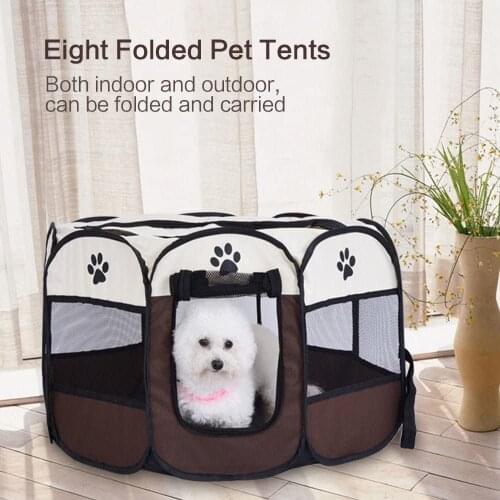 Pet Dog Playpen Tent Crate Room Foldable Puppy Exercise Cat Cage Waterproof Outdoor Two Door Mesh Shade Cover Nest Kennel