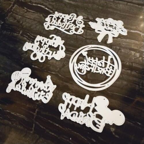 Happy Birthday Metal Cutting Dies Stencil DIY Scrapbooking Album Stamp Paper Card Embossing Crafts Decor