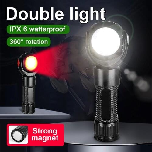 Powerful T6 COB LED Flashlight 360 Degree Rotation Usb Rechargeable Flash light Torch Light Magnetic Work Lamp Use 18650 Battery