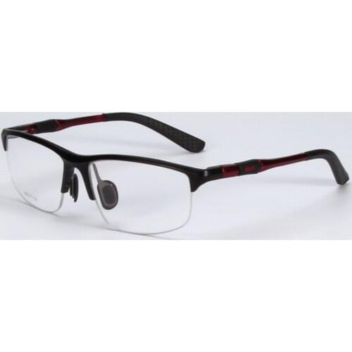 Men Fashion Simple Ultralight Al-Mg Alloy Half-Rim Custom Made Myopia Glasses -1 to -6 and Reading Glasses +1 to +4
