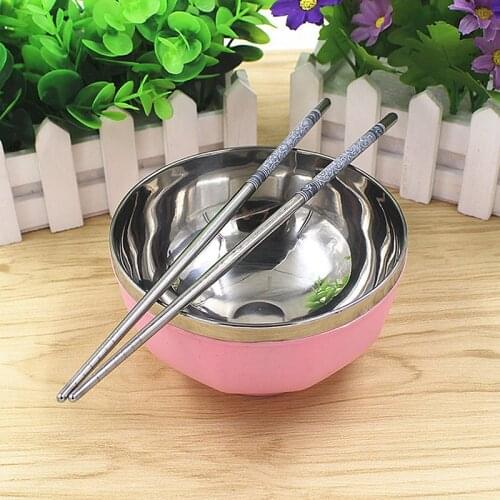 5 Pair Stainless Steel Chopsticks Laser Engraving Patterns Food Sticks Portable Reusable Chopstick Sushi