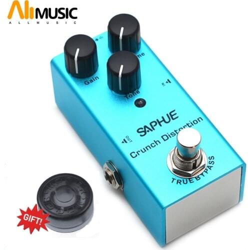 SAPHUE Electric Guitar Crunch Distortion Pedal Gain/Volume/Tone Knob High/Low Frequency Mini Single Type DC 9V True Bypass