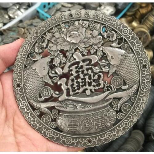 Antique antique silverware do Pisces longevity snow jade pendant lucky blessing in front of handicrafts