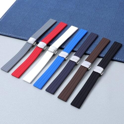 18mm Black Brown Blue Orange White Green Rubber Watchband fit For Patek Aquanaut Philippe for 5164a 5167a-001 Watch Strap band