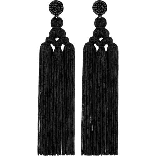 Bohemia Style Multicolor Tassel Earrings For Women Vintage Long Dangle Drop Earrings Party Jewelry Handmade Accessories Gifts