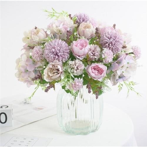 Silk Peony Floristics Bridal Accessories Clearance Wedding Decorative Plants Christmas Decor for Home Artificial Roses Flowers