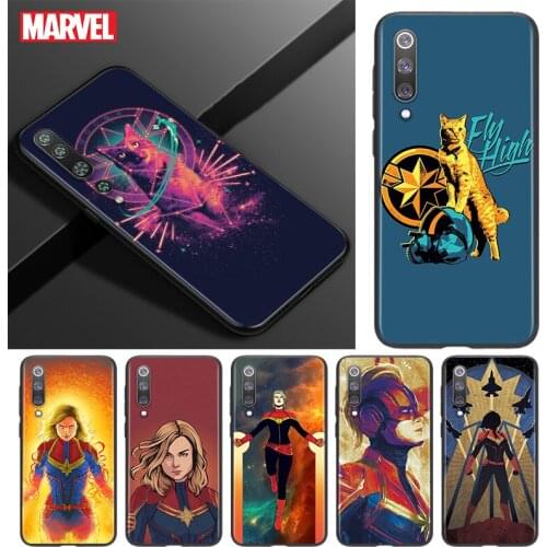 Silicone Cover Captain Marvel For Xiaomi Mi 11 10T 10 9T 9 8 Note 10 Lite Pro Ultra 5G Black Soft Phone Case