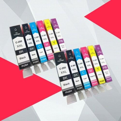 Compatible PGI280 CLI281 PGI-280 CLI-281 Ink Cartridge For Canon TR7520 TR8520 TS6120 TS8120 TS9120 Inkjet Printer 280XL 281XL