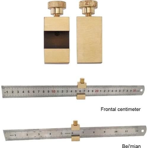 0-30cm Steel Ruler Brass Locator Positioning Block Woodworking Angle Scriber Use Conveninently and Operation Simple