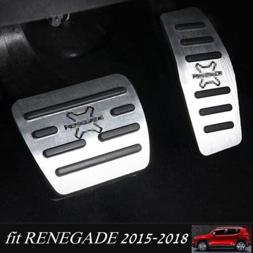 Car Styling Renegade 2018 Gas Brake Pedal AT Auto Brake Fuel Accelerator Pedal Cover Plate For Jeep Renegade 2015-2019