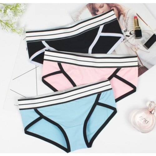 Womens Cotton Panties Striped Waistband Women Underwear Boxer Briefs Girls Cotton Panty XXL XXXL Plus Big Size Panties Boyshort