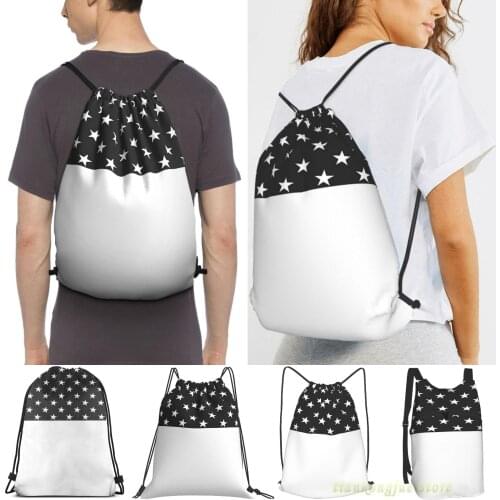Josh Dun Stressed Out Half & Half Pattern Men Outdoor Travel Gym Bag Waterproof Drawstring Backpack Women Fitness Sackpack Bag