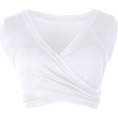 Women Sexy Cool Hollow Out V Neck Tank Tops Vest Bare Midriff Sleeveless T-Shirt Summer Beach Crop Top