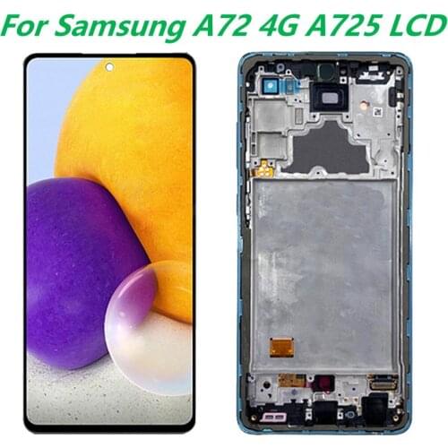 6.7" Original AMOLED For Samsung Galaxy A72 A725F/DS LCD Display Touch Digitizer Screen SM- A725 A725F LCD Display With Frame