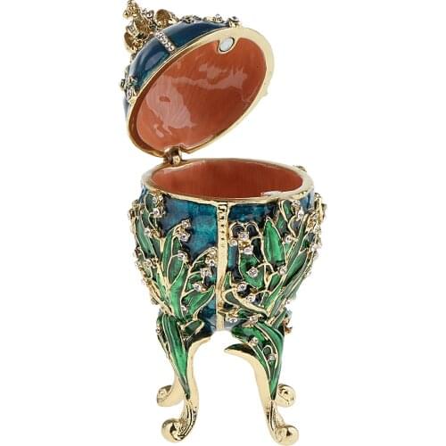1 Pair Crystal Vintage Faberge Easter Egg Russian Royal Leg Jewelry Box Case