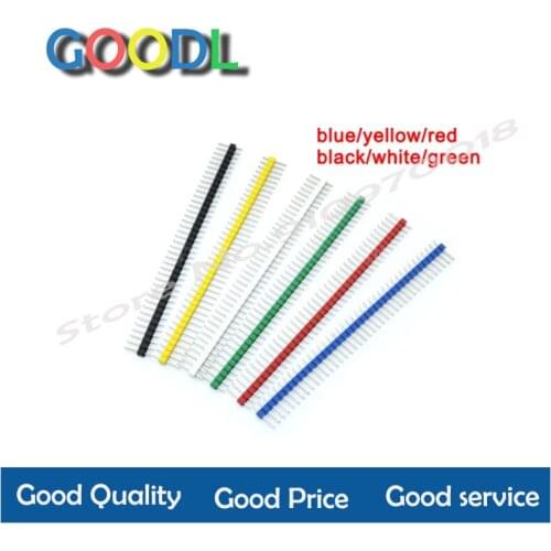 10pcs 1x40 Pin 2.54 Single inline row needle seat blue/yellow/red/black/white/green Round Header connector