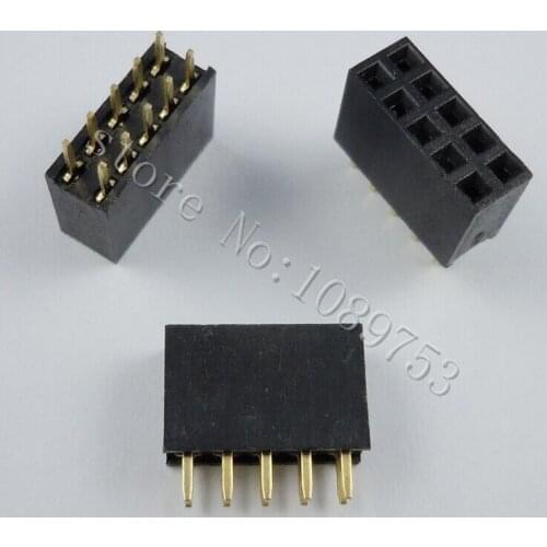 100pcs 2x5 Pin 2.54mm Double Row Female Pin Header 10P PCB Socket Connector