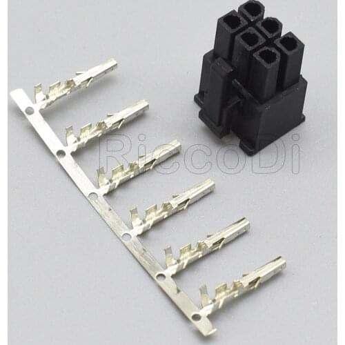 2017 arrived 6Pin PCI-E female connector with 6pcs terminal 4.2mm pitch black connector