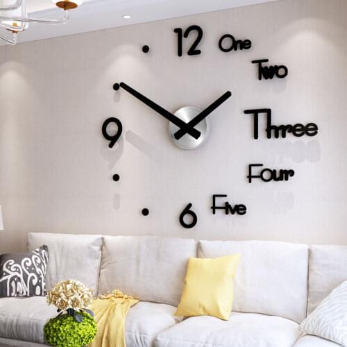 3D DIY Wall Clock Mirror Wall Stickers Art Large Wall Clocks Home Decoration Living Room Quartz Clock Removable