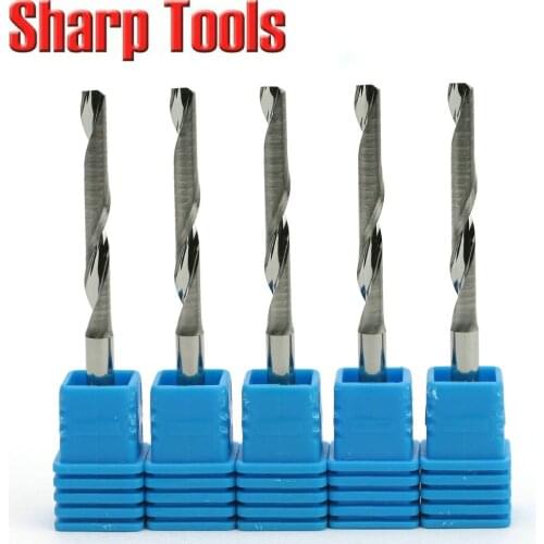 4x32mm Single Flute Aluminum Milling Cutter CNC Tools Spiral Solid Carbide Router Bits for Metal Aluminium Cutting Machining 5pc