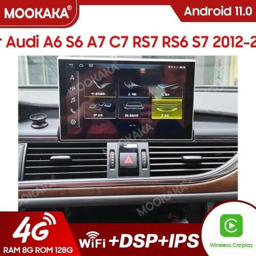 Android 10.0 Tesla Style For Audi A6 S6 A7 C7 RS7 RS6 S7 2012-2018 Multimedia Player Recoder GPS Navi Radio Stereo Head Unit DSP