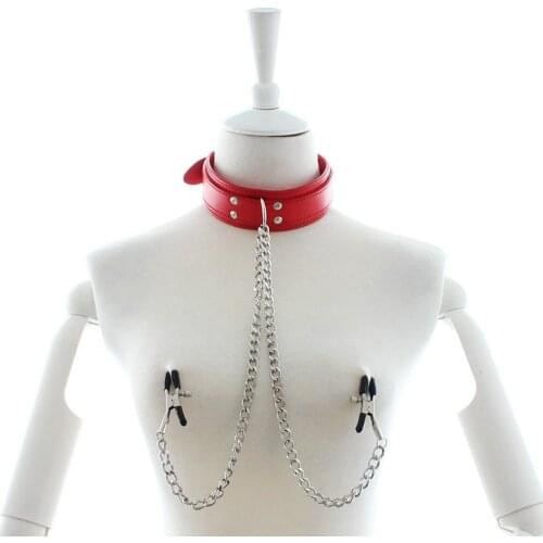 Bdsm Dog Collar nipple clamps Bondage Slave Restraints Belt Sex toys for couples Esposas para el sexo Adult Games Erotic Party
