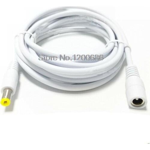 0.5MM2 power cord white 20AWG 3M 12V white DC extension cable 5.5X2.1 male to female wire harness monitoring router available