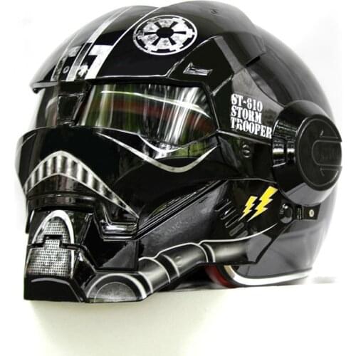Free shipping 1pcs NEW Black Star Wars Iron Man Half Open Face ABS Casque Chopper Motocross Motorcycle Helmet