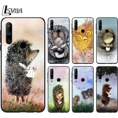 Hedgehog in the Fog for Honor 30i 30S 20E 10i 10X 9S 9A 9C 9N 9X 8X 8C 20 10 9 Lite 30 8A 7C 7A Pro Black Phone Case