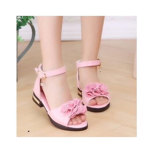 New Crystal Sandals Girls Shiny Summer Shoes Children Beach Sandals For Girls Princess Shoes Kids Size EU 27-37