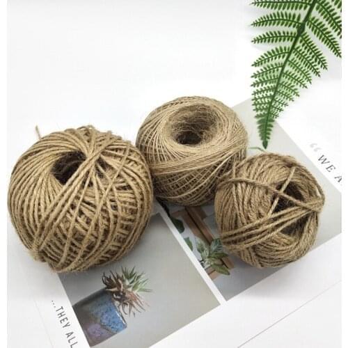1mm&2mm Natural Burlap Hessian JuteTwine Cord Pack Hemp Rope Manila Rope DIY Craft String Gift Packing Strings Party Decoration