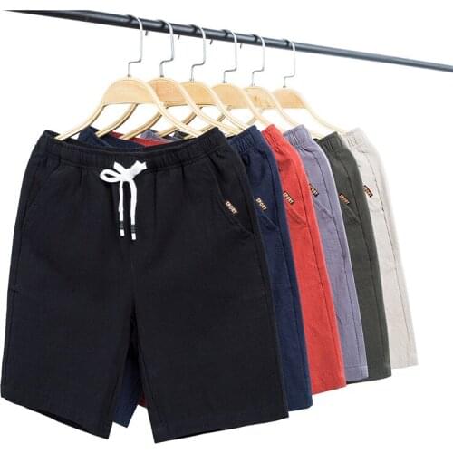Explosion Summer Fashion Shorts Male Straight Loose Young Students Large Size Cotton Linen Casual Pants Five Points Sports Beach