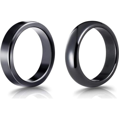 Hematite Stone Rings Black Stones Jewelry Anxiety Relief Unisex Couple Rings Healing Chakra Energy Therapy Fidget Pain Gift