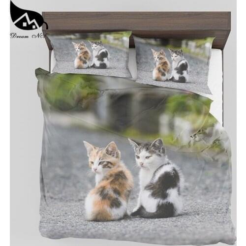 Dream NS Cute Cat Bedding Set High Definition 3D Printing Duvet Cover Accepts Customized Home Textiles Pillowcase Quilt Cover