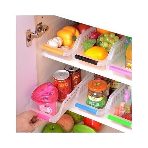 Storage Collecting Box Basket Kitchen Refrigerator Fruit Organiser Rack Utility colour random