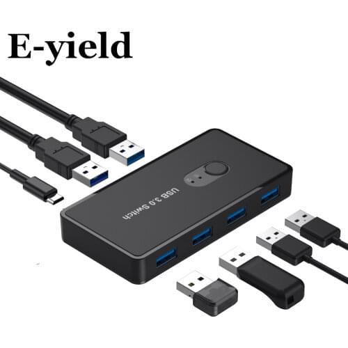 USB Hub 3.0 4 Port Micro USB 3.0 Hub Splitter With Power Adapter Multi USB Hub High Speed 5Gbps Type A 3 Hub for PC